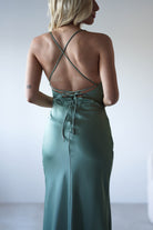 Elsa Matte Satin Maxi Gown | Olive | Debs & Prom | Formal Gown | Oh Hello Clothing