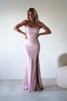 Elsa Matte Satin Maxi Gown | Blush Pink | Debs & Prom | Formal Gown | Oh Hello Clothing