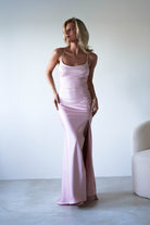 Elsa Matte Satin Maxi Gown | Blush Pink | Debs & Prom | Formal Gown | Oh Hello Clothing