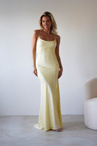 Elsa Matte Satin Maxi Gown | Yellow | Debs & Prom | Formal Gown | Oh Hello Clothing