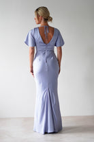 Olivia Soft Matte Satin Maxi Dress Periwinkle Blue | Wedding Guest Dress | Maxi | Satin | Oh Hello Clothing