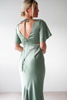 Olivia Matte Satin Maxi Dress | Olive | Bridesmaid Dress | Oh Hello Clothing