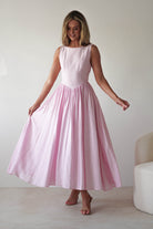 Monroe Skater Midaxi Dress Pink | Wedding Guest Dress | Skater | Oh Hello Clothing