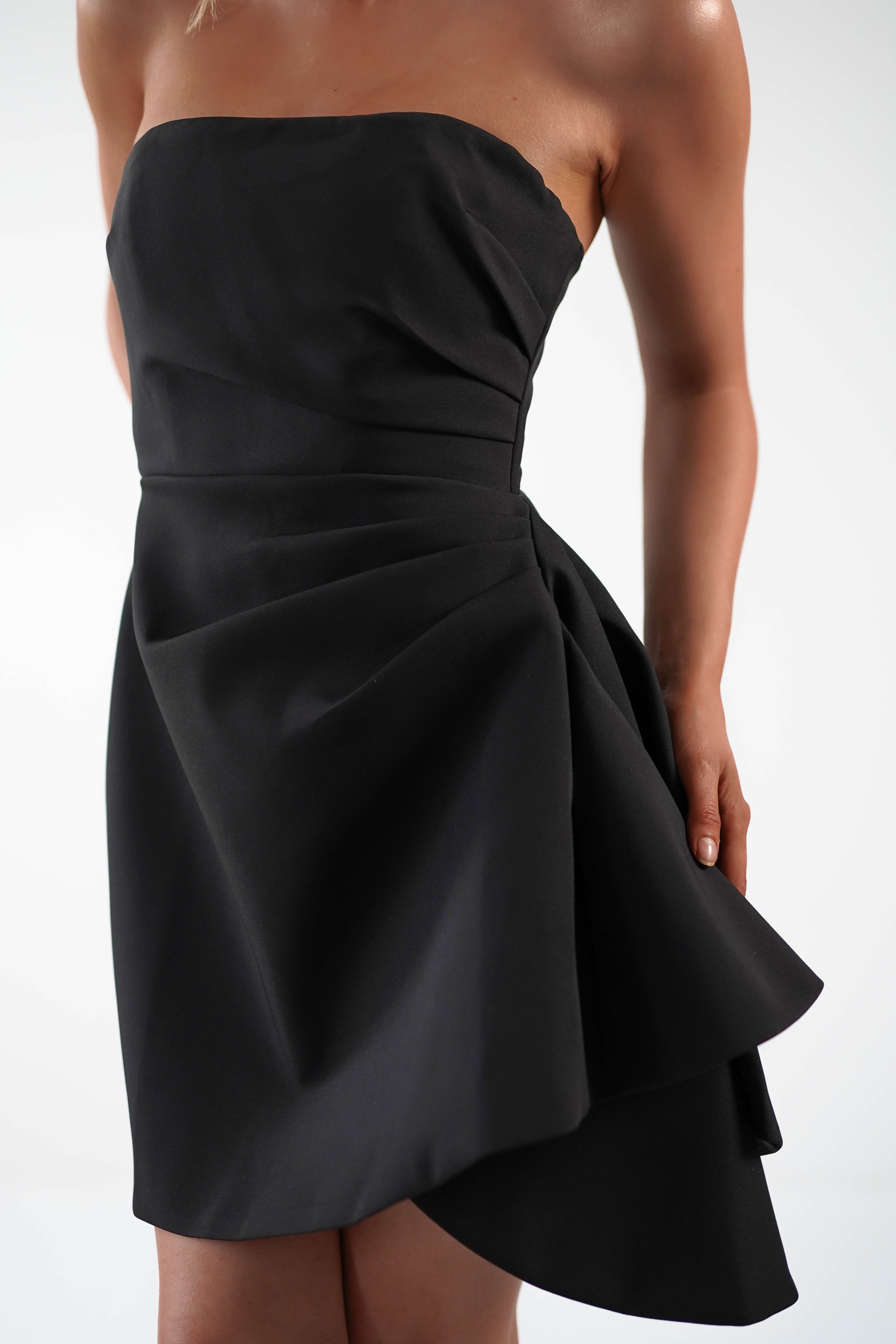 Quinta Strapless Mini Dress Black | Wedding Guest Dress | Oh Hello Clothing