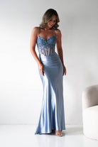 Oh Hello Clothing Dresses > Prom Dresses 1*DONE- Raya Embellished Corset Gown | NEW COLOUR- LIGHT BLUE SAMPLE