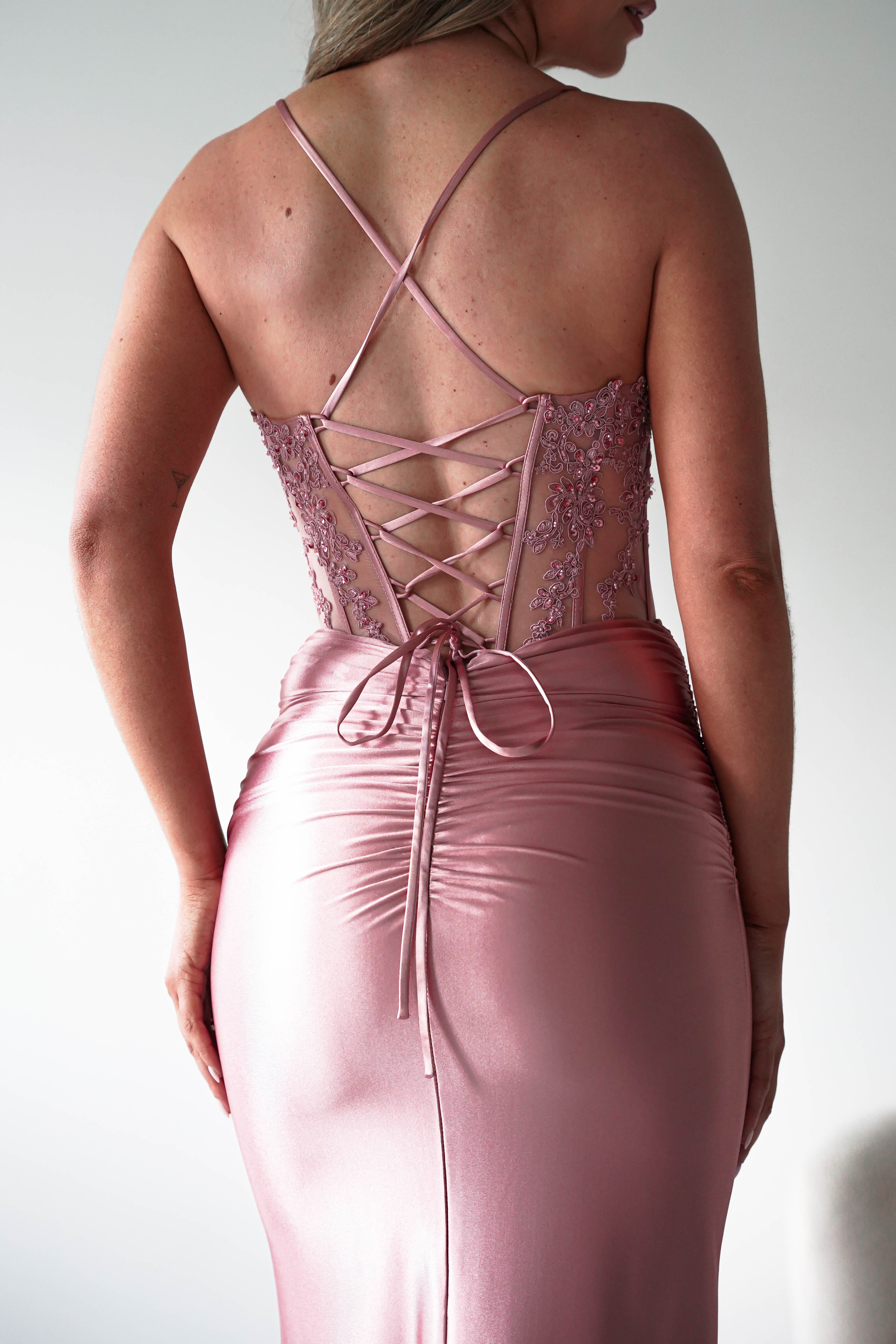 Oh Hello Clothing Dresses > Prom Dresses 1*DONE- Raya Embellished Corset Gown | NEW COLOUR- PINK SAMPLE (Copy)
