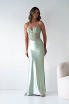 Oh Hello Clothing Dresses > Prom Dresses 1*DONE- Raya Embellished Corset Gown | NEW COLOUR- Sage SAMPLE (Copy) (Copy)