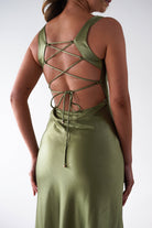 Riviera Soft Satin Maxi Gown | Olive | Debs & Prom | Formal Gown | Oh Hello Clothing