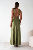 Riviera Soft Satin Maxi Gown | Olive | Debs & Prom | Formal Gown | Oh Hello Clothing