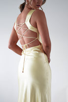 Riviera Soft Satin Maxi Gown | Yellow | Debs & Prom | Formal Gown | Oh Hello Clothing