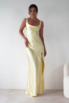 Riviera Soft Satin Maxi Gown | Yellow | Debs & Prom | Formal Gown | Oh Hello Clothing