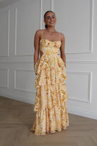 Oh Hello Clothing Women > Clothing > Dresses 1* DONE - SAMPLE- SAME STYLE AS Elouise Floral Tiered Maxi Dress Yellow(Copy)