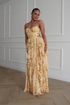 Oh Hello Clothing Women > Clothing > Dresses 1* DONE - SAMPLE- SAME STYLE AS Elouise Floral Tiered Maxi Dress Yellow(Copy)