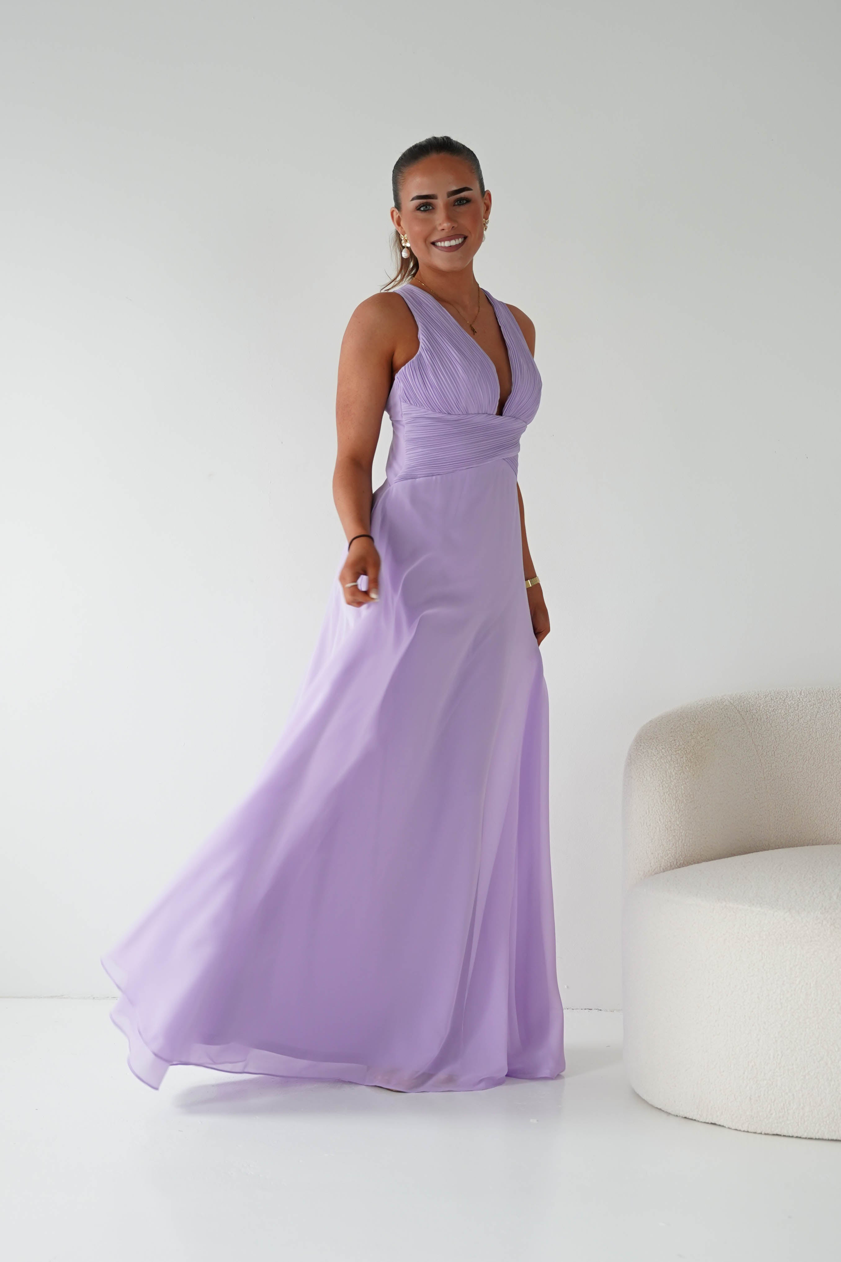 Oh Hello Clothing Women > Clothing > Dresses 1*DONE- Sara A-Line Chiffon Maxi Dress | LAVENDER