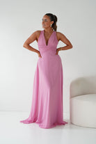 Oh Hello Clothing Women > Clothing > Dresses 1*DONE- Sara A-Line Chiffon Maxi Dress | PINK