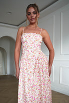 Oh Hello Clothing Dresses > Prom Dresses 1*DONE-SASHA-64542J07- Pink Ditsy Floral Midi Dress