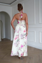 Oh Hello Clothing Dresses > Prom Dresses 1*DONE-SASHA-64784D15- PINK Floral Open Back Midi Dress
