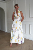 Oh Hello Clothing Dresses > Prom Dresses 1*DONE-SASHA-64784D15- YELLOW Floral Open Back Midi Dress (Copy)