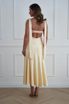 Oh Hello Clothing Women > Clothing > Dresses 1*DONE*SASHA- 64850j02- Butter Yellow Tie-Back Midi Dress