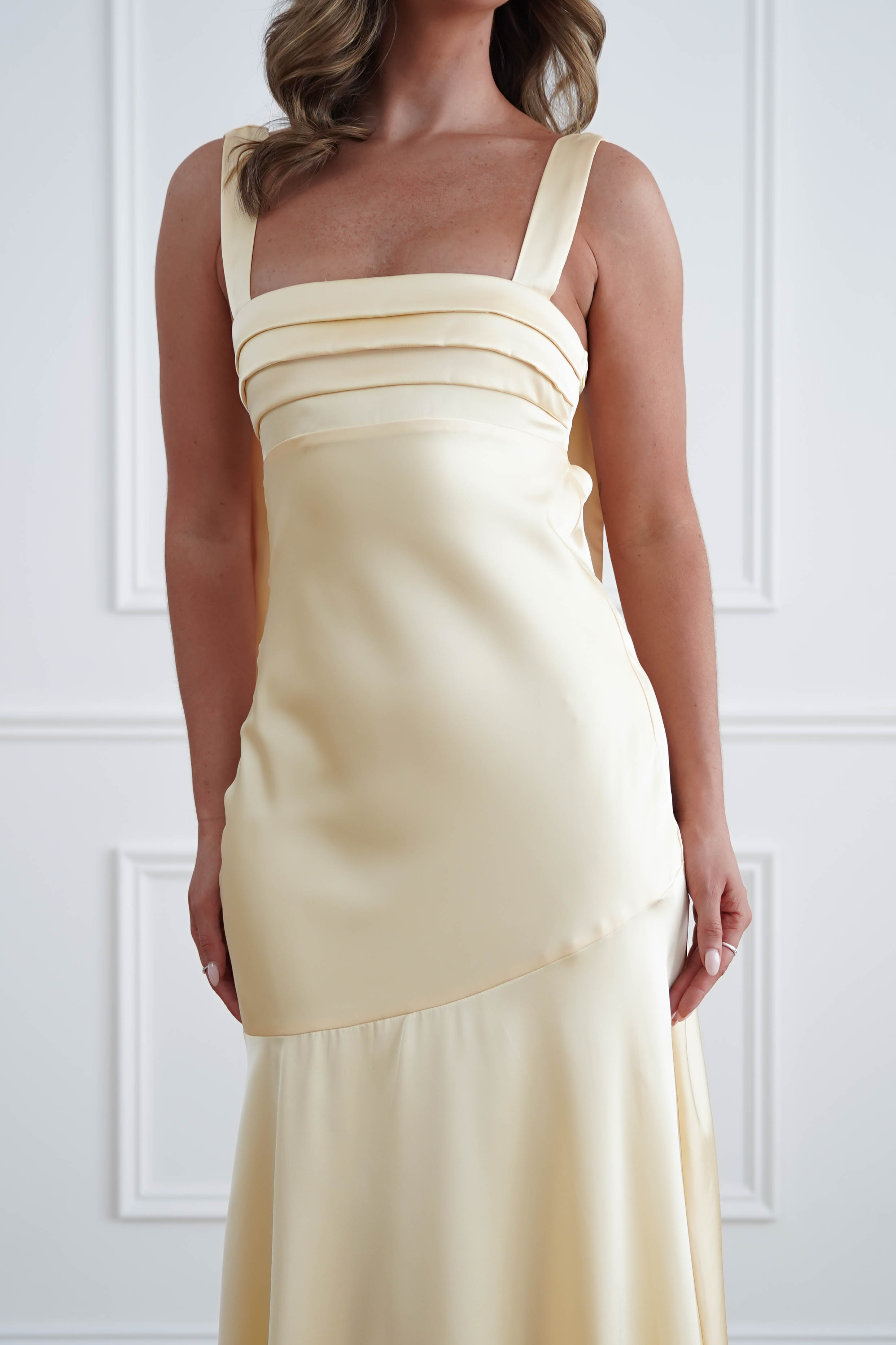 Oh Hello Clothing Women > Clothing > Dresses 1*DONE*SASHA- 64850j02- Butter Yellow Tie-Back Midi Dress