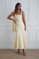 Oh Hello Clothing Women > Clothing > Dresses 1*DONE*SASHA- 64850j02- Butter Yellow Tie-Back Midi Dress