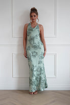 Oh Hello Clothing Women > Clothing > Dresses 1*DONE-SASHA- AQUA GREEN FLORAL DRESS-64859D04