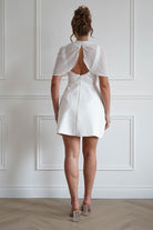 Oh Hello Clothing Women > Clothing > Dresses 1*Done- Sasha-KA0226J03- white mini dress with a sheer chiffon overlay (Copy)