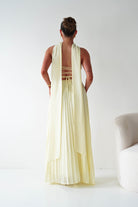 Oh Hello Clothing Women > Clothing > Dresses 1*DONE- SHAREEN COLLECTION-Yellow Pleated Strapless Maxi Dress with Scarf-MD08889-2 (Copy)