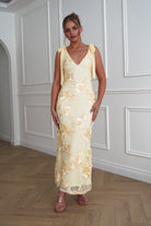 Oh Hello Clothing Dresses > Prom Dresses 1*DONE-SHAREEN-MD08965- YELLOW MESH DRESS ( LIKE THE NOAH)