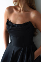 Pepper Strapless A-Line Maxi Gown | Black | Debs & Prom | Formal Gown | Oh Hello Clothing