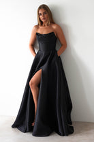 Pepper Strapless A-Line Maxi Gown | Black | Debs & Prom | Formal Gown | Oh Hello Clothing