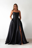 Pepper Strapless A-Line Maxi Gown | Black | Debs & Prom | Formal Gown | Oh Hello Clothing