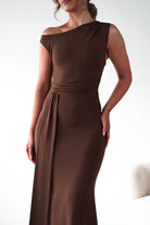 Oh Hello Clothing Dresses 1*DONE - Sleevless midi  dress-brown