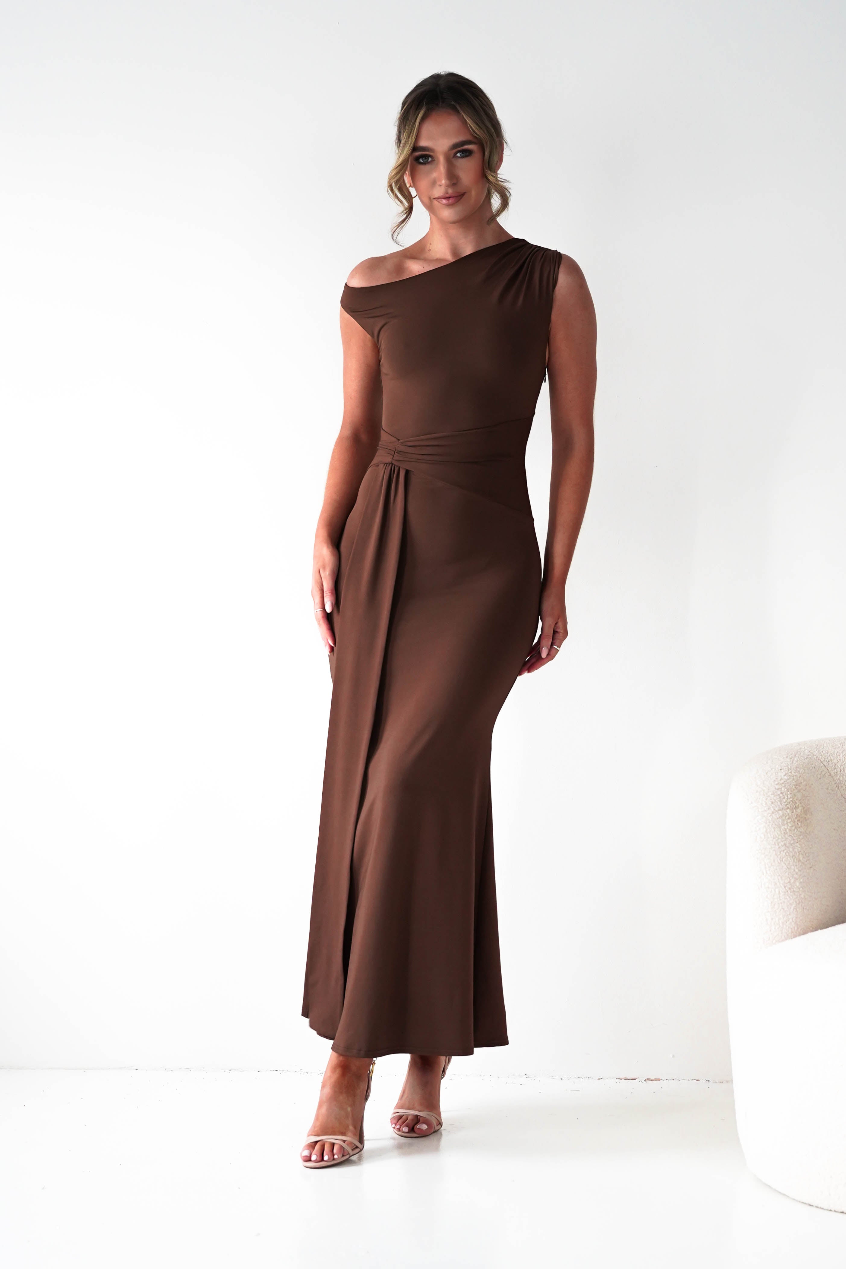 Oh Hello Clothing Dresses 1*DONE - Sleevless midi  dress-brown