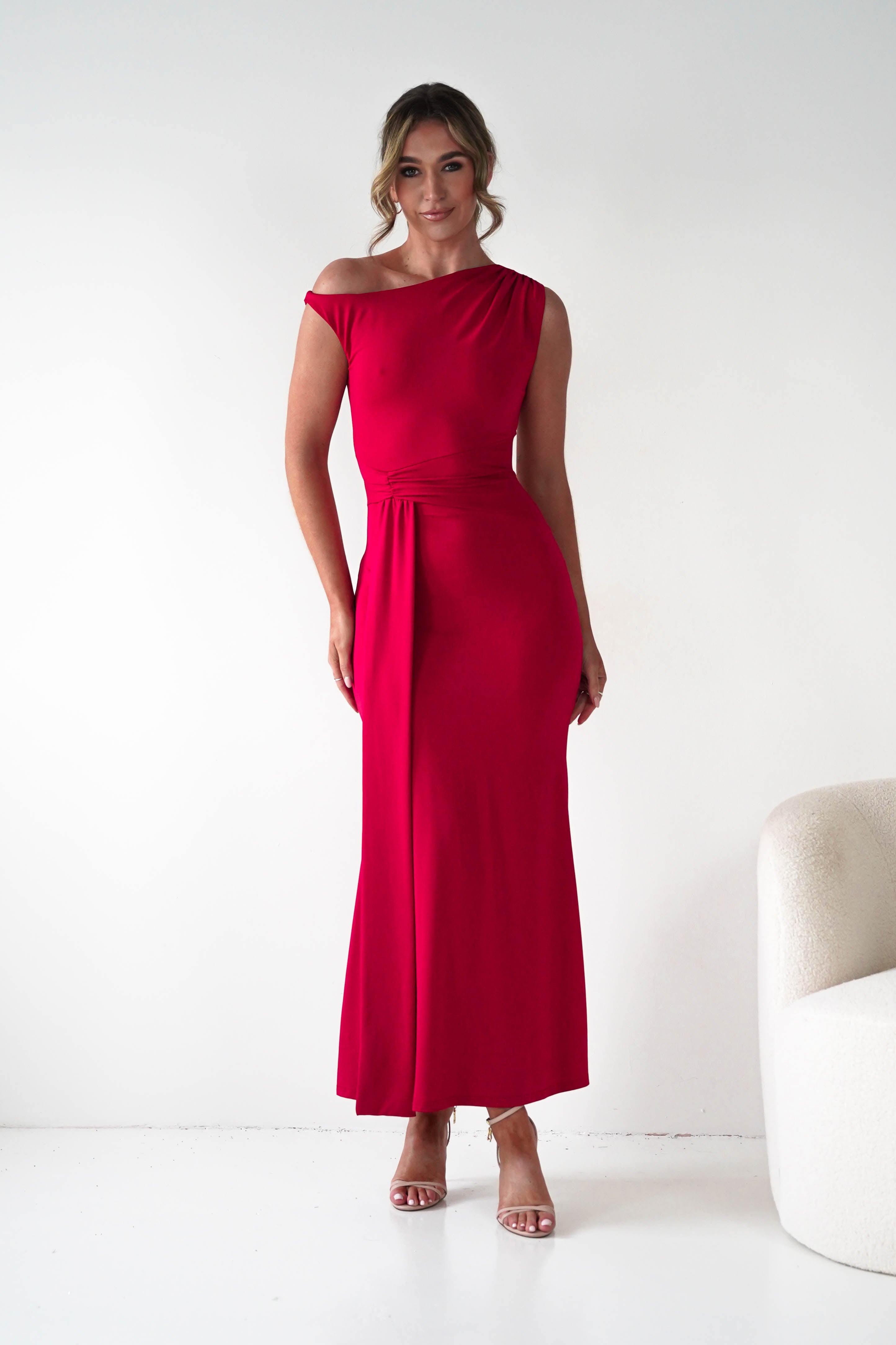 Oh Hello Clothing Dresses 1*DONE - Sleevless midi red dress-OH25027 (Copy)
