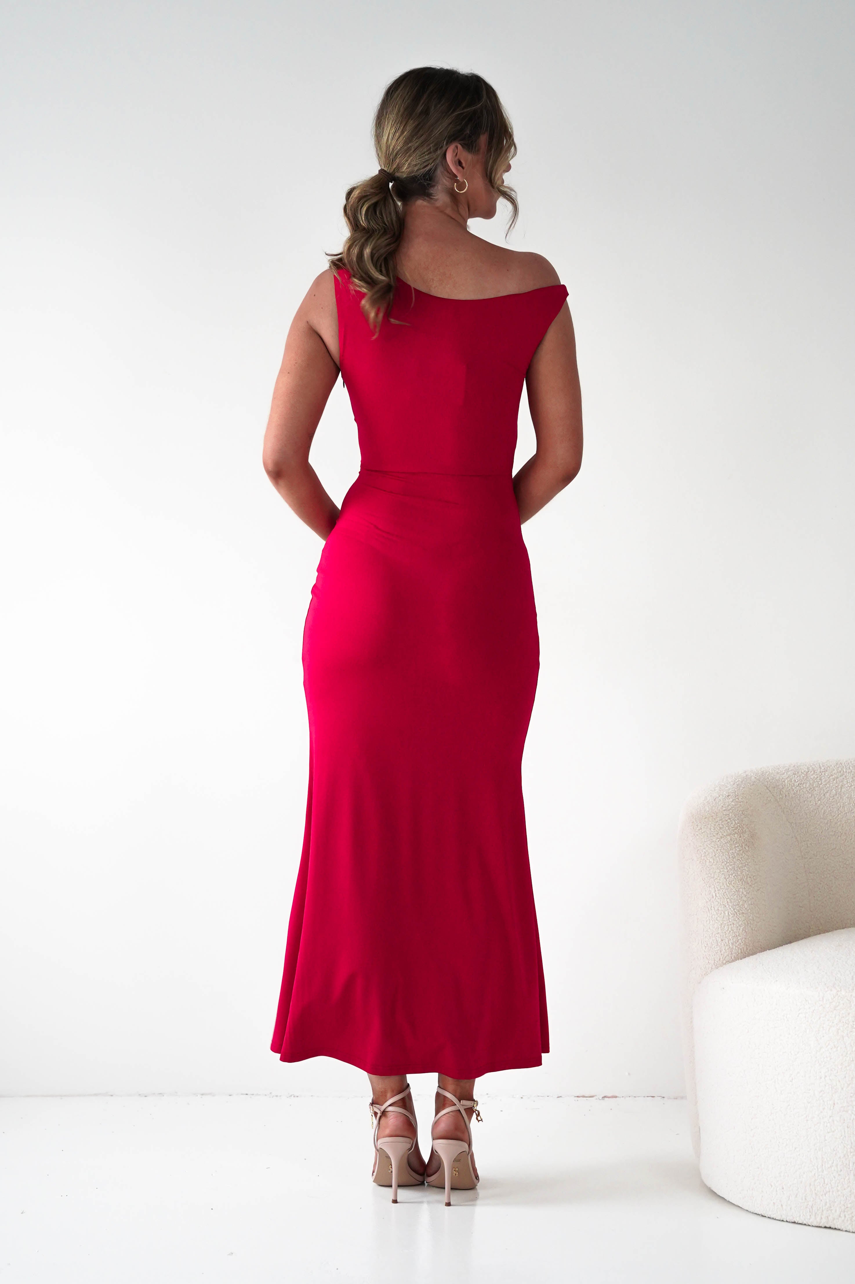 Oh Hello Clothing Dresses 1*DONE - Sleevless midi red dress-OH25027 (Copy)