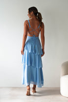 Andalusia Ruffle Maxi Dress Blue | Wedding Guest Dress | Maxi | Oh Hello Clothing