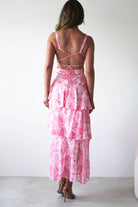 Quincy Floral Ruffle Maxi Dress Pink Print | Wedding Guest Dress | Maxi | Oh Hello Clothing