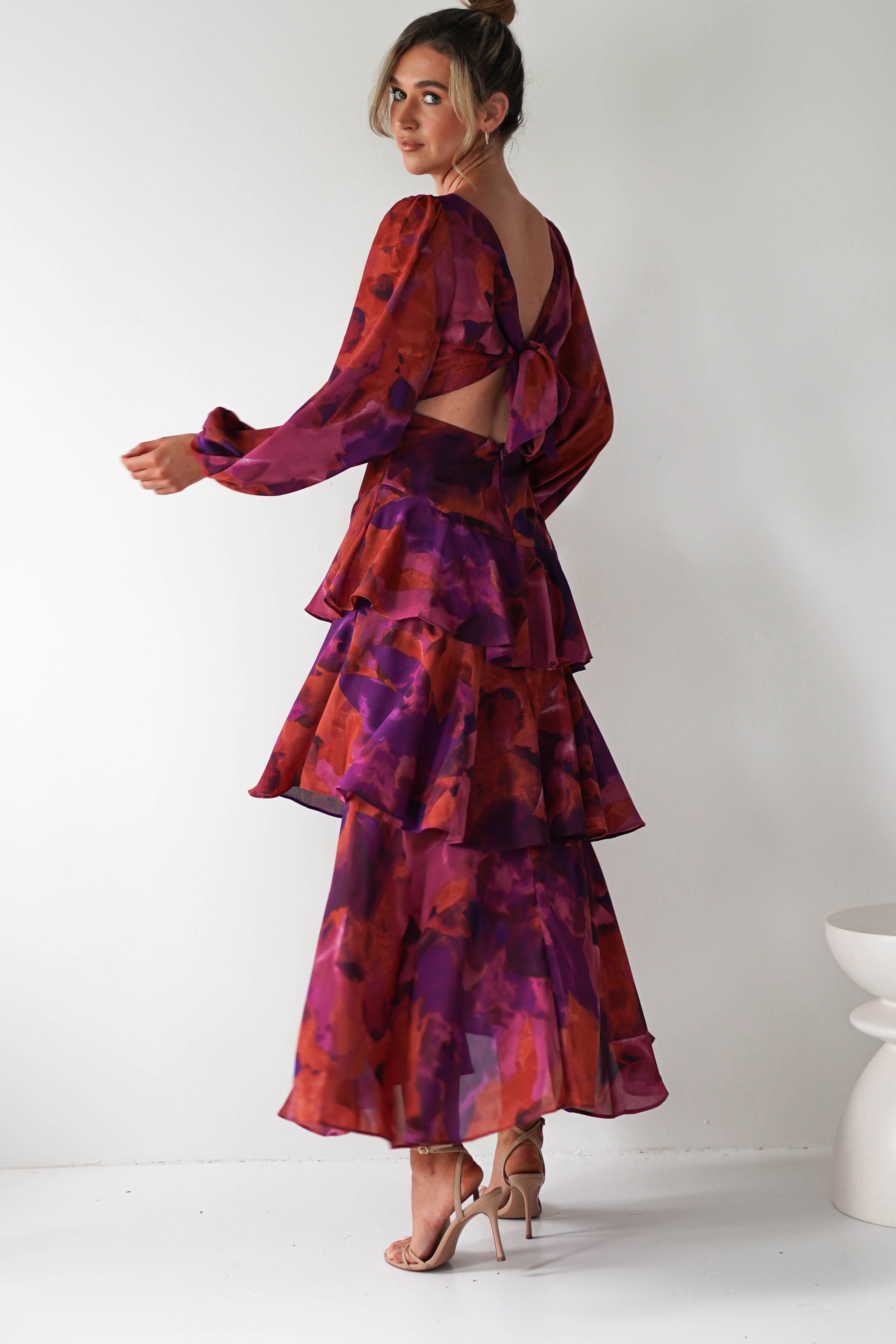 Lainey Ruffle Maxi Dress | Mixed Print | Wedding Guest Dress | Oh Hello Clothing