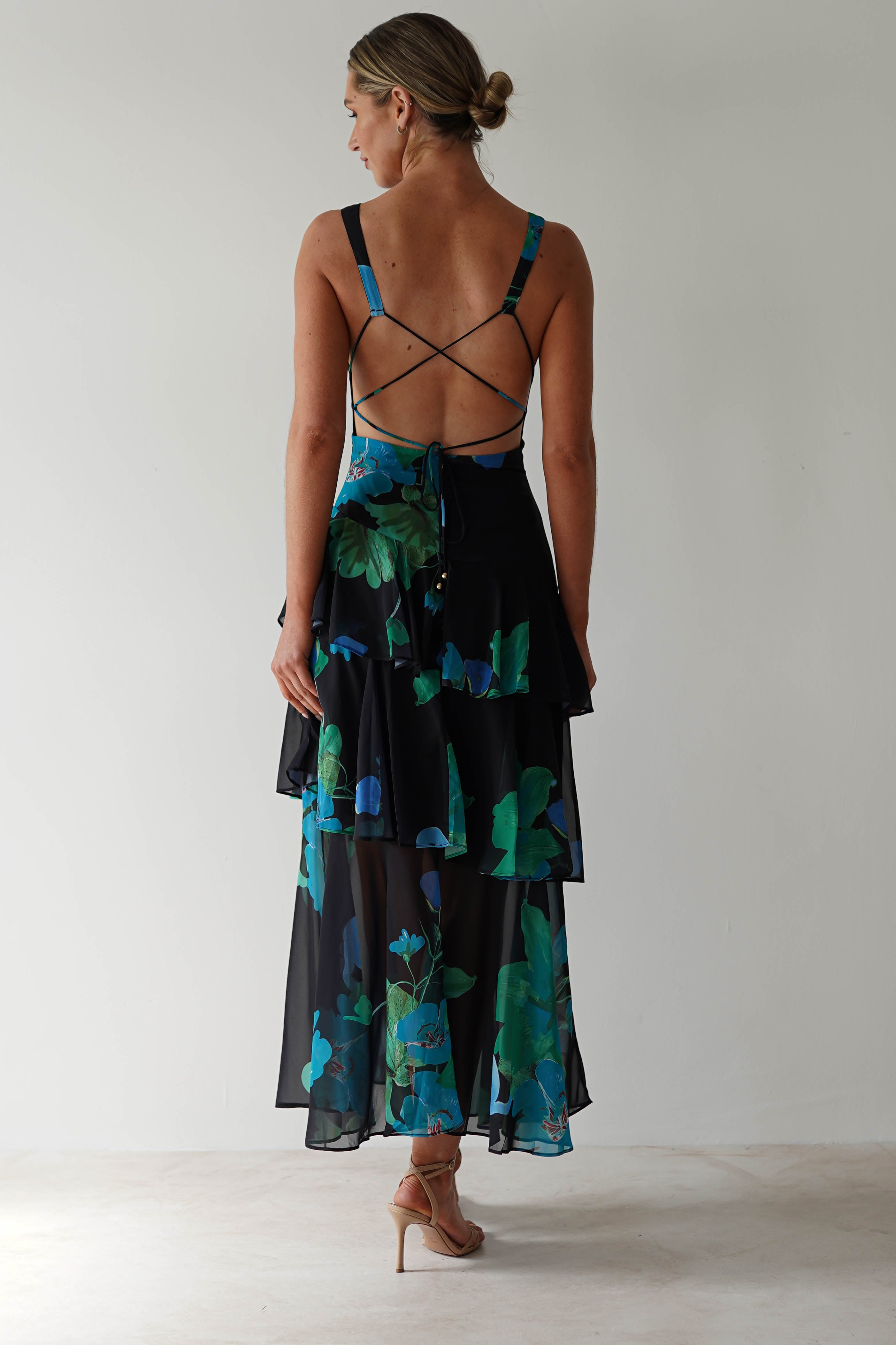 Lenora Floral Print Maxi Dress Black Print | Wedding Guest Dress | Maxi | Oh Hello Clothing