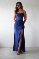 Stefani Rhinestone Bodice Gown | Navy | Debs & Prom | Formal Gown | Oh Hello Clothing