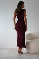 Sydney Bodycon Maxi Dress Wine | Wedding Guest Dress | Bodycon | Maxi | Oh Hello Clothing