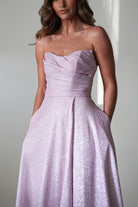 Cassia Strapless Glitter Aline Gown | Pink | Debs & Prom | Formal Gown | Oh Hello Clothing