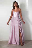 Cassia Strapless Glitter Aline Gown | Pink | Debs & Prom | Formal Gown | Oh Hello Clothing