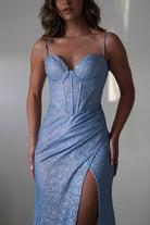 Anastasia Glitter Sweetheart Gown | Blue | Debs & Prom | Formal Gown | Oh Hello Clothing