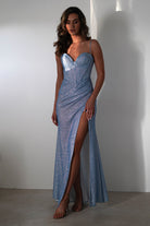 Anastasia Glitter Sweetheart Gown | Blue | Debs & Prom | Formal Gown | Oh Hello Clothing