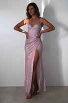 Anastasia Glitter Sweetheart Gown | Blush | Debs & Prom | Formal Gown | Oh Hello Clothing