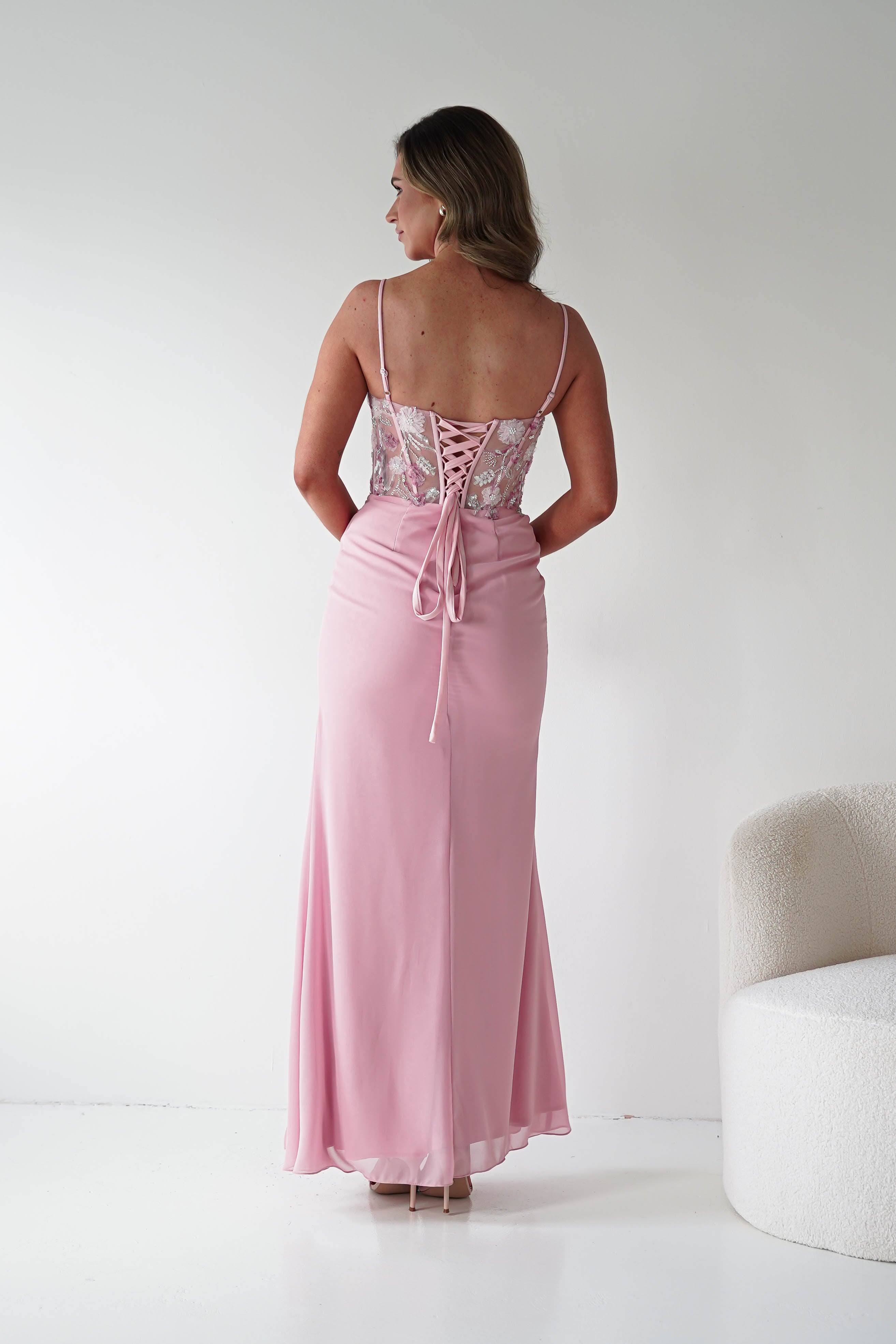 Oh Hello Clothing Dresses > Prom Dresses 1*DONE-T722- NEW GOWN in PINKwith beaded detail (Copy)