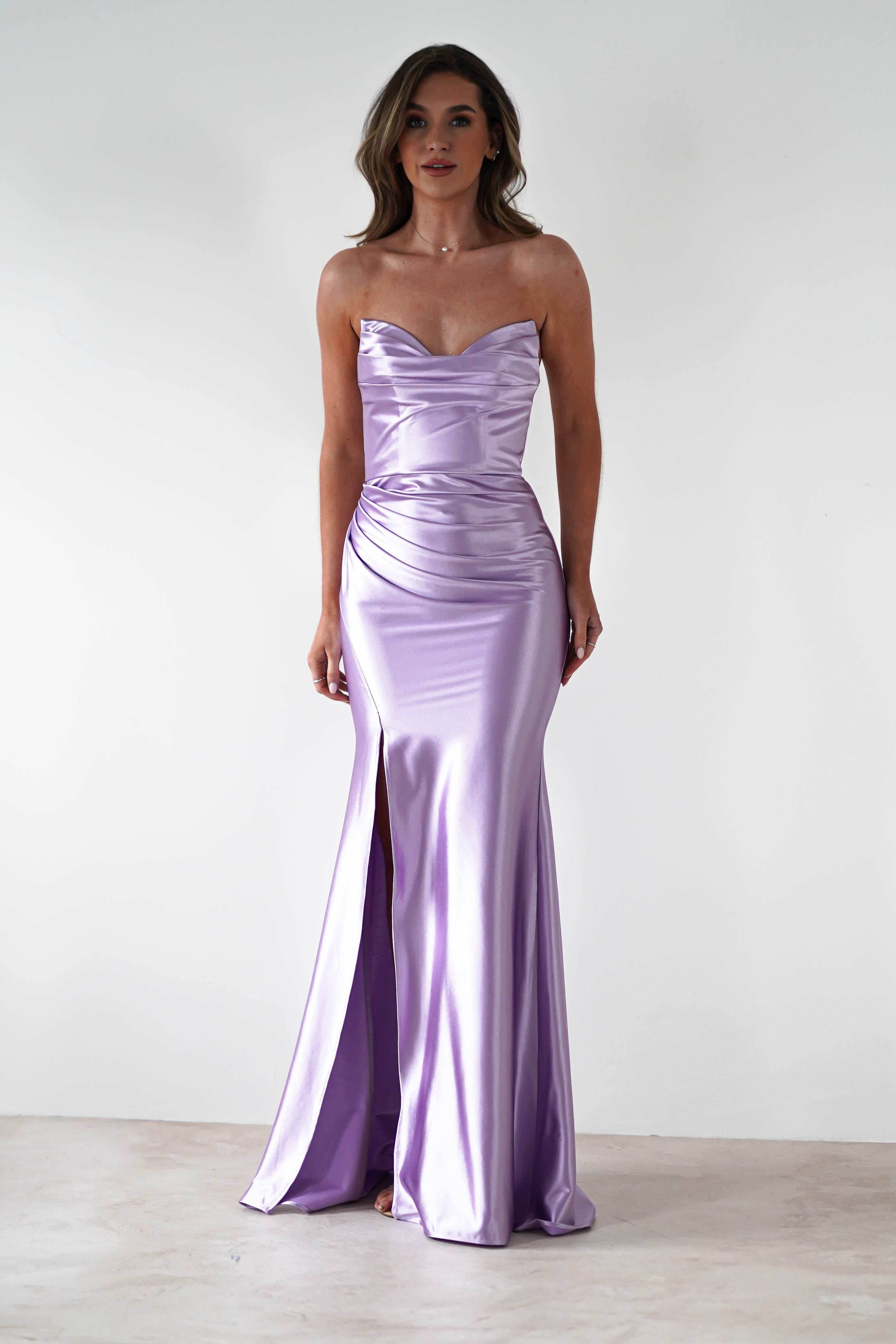 Venice Strapless Bodycon Gown | Lilac | Debs & Prom | Formal Gown | Oh Hello Clothing