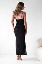 Oh Hello Clothing Dresses 1*DONE - VERA & LUCY-Shimmer Mesh black V-Neck Maxi Dress